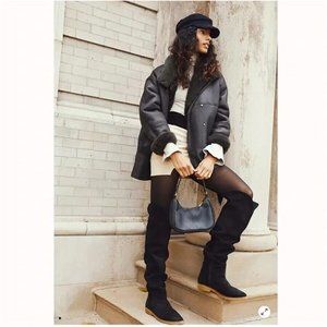 New! Free People Banks Suede Over The Knee Boots Size 37.5 EU DD333 OTK